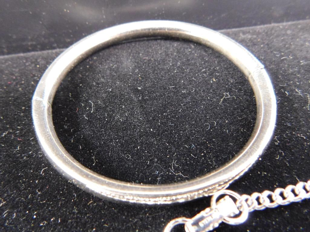 Sterling Silver - 2 Chain Bracelets - 1 Bangle Bracelet - 21.82 Grams - 6