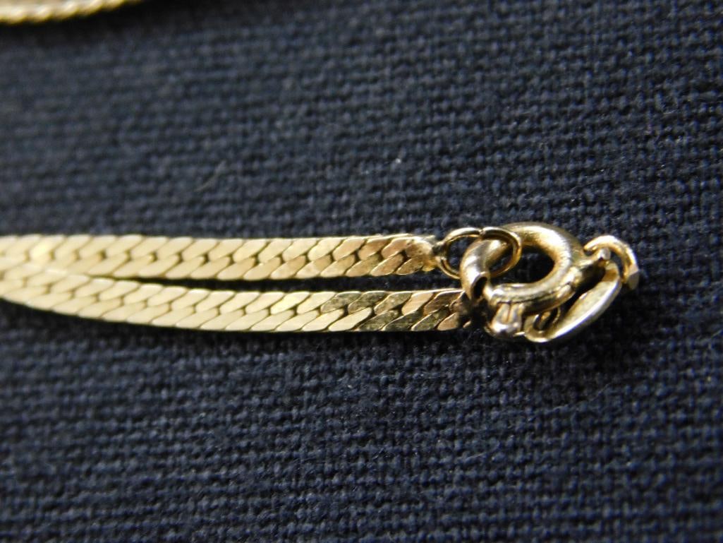 14K Yellow Gold 30" Herringbone Necklace - 5.85 Grams - 2