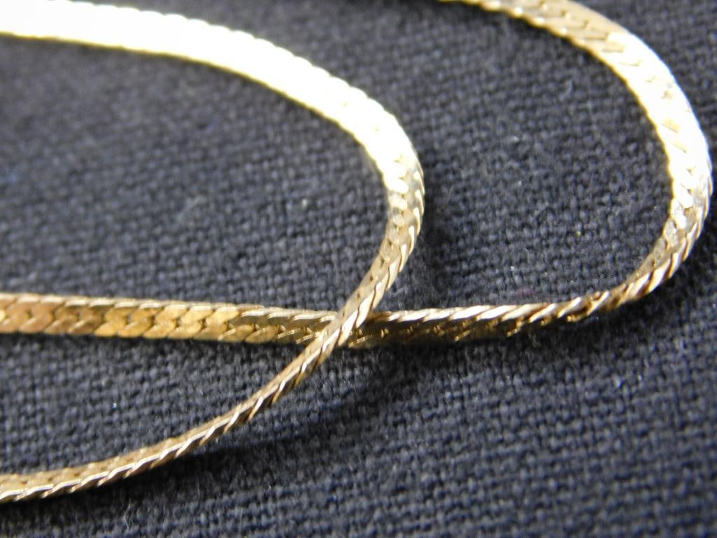 14K Yellow Gold 30" Herringbone Necklace - 5.85 Grams - 4