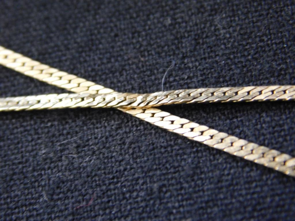 14K Yellow Gold 30" Herringbone Necklace - 5.85 Grams - 6