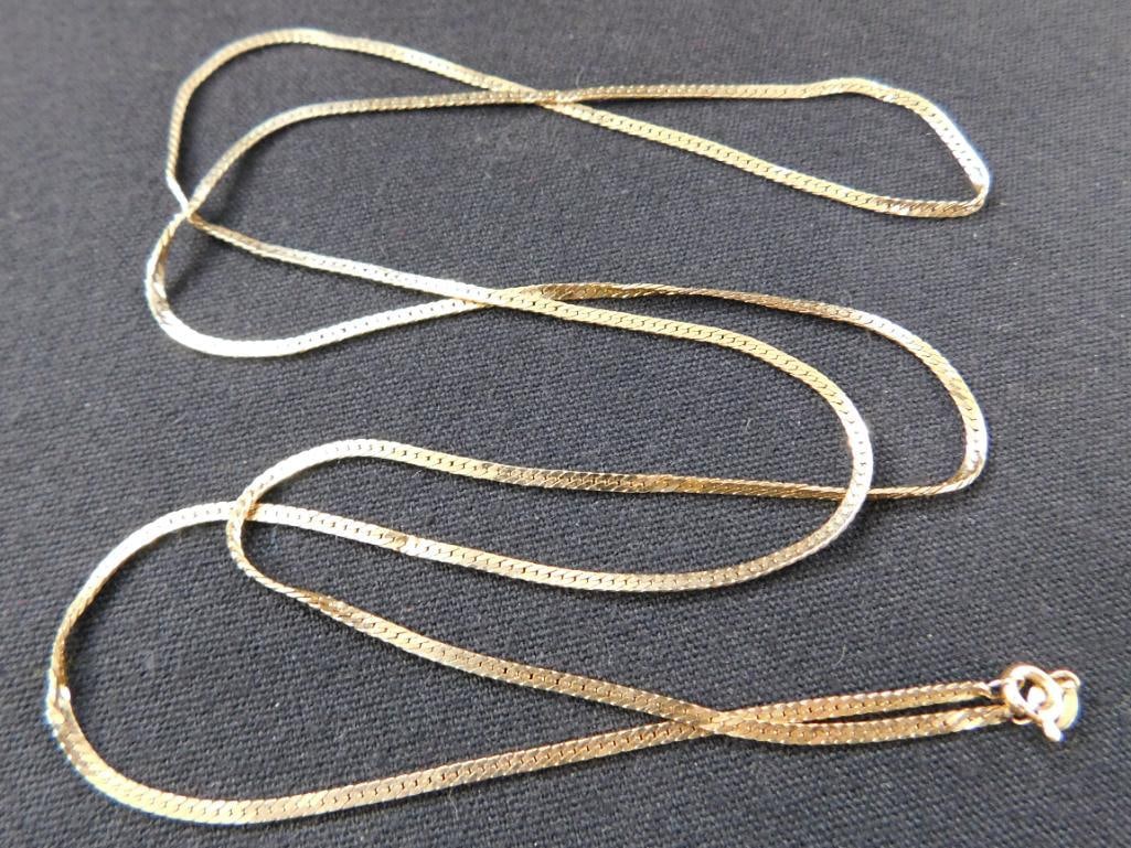 14K Yellow Gold 30" Herringbone Necklace - 5.85 Grams - 8