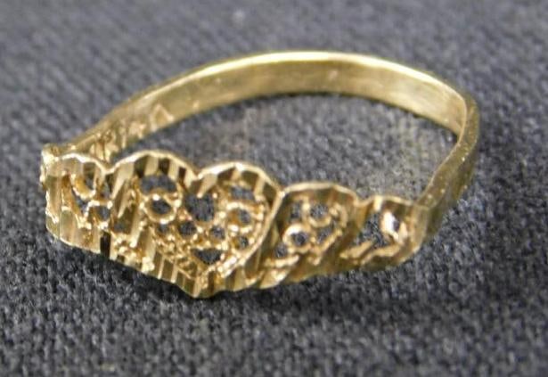 14K Yellow Gold Childs Ring - Size 3 - .75 Grams (1 of 5)