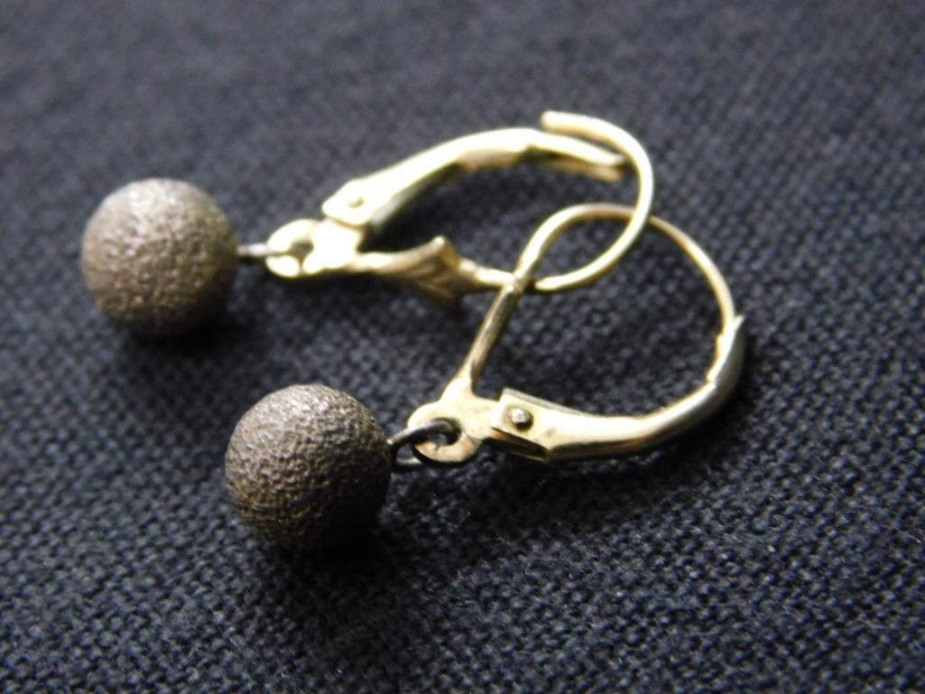 10K Yellow Gold Dangle Earrings - 1.5 Grams TW - 2