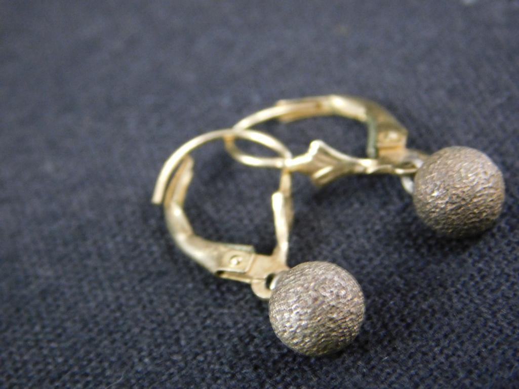 10K Yellow Gold Dangle Earrings - 1.5 Grams TW - 3