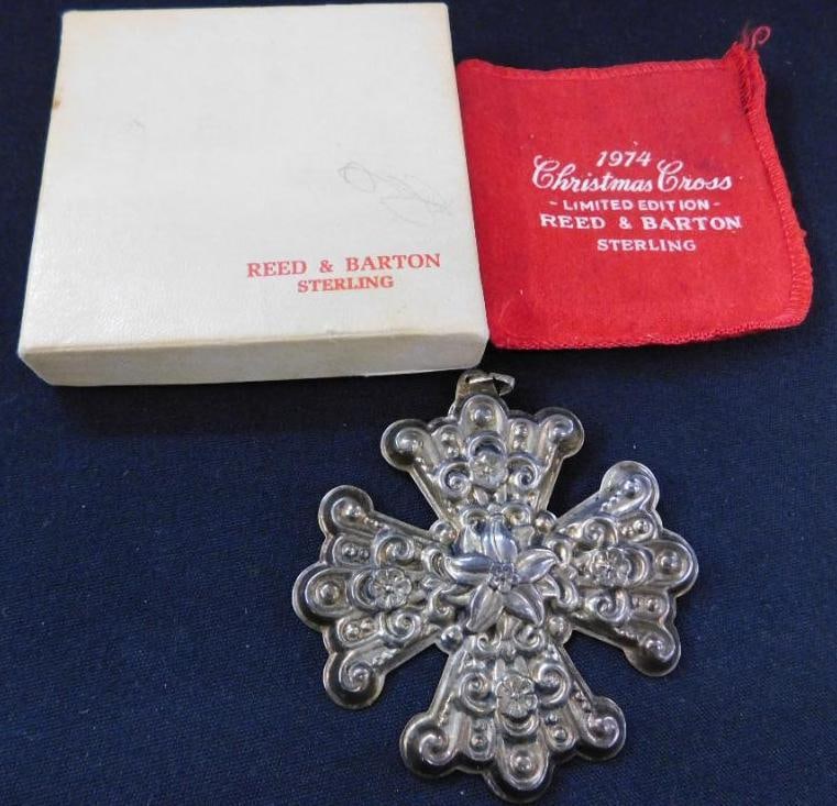 Sterling Silver - 1974 Reed and Barton Cross Ornament - 19.5 Grams: See Photos For Condition and Details