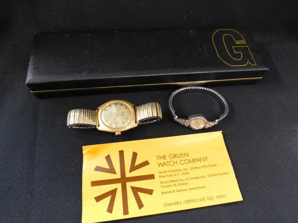 Gruen Wristwatches - 1 Ladies - 1 Mens - 10