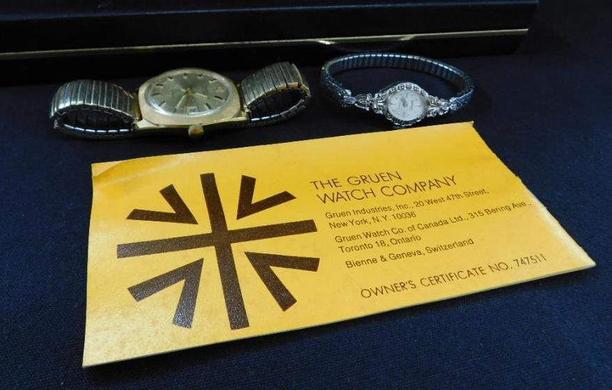 Gruen Wristwatches - 1 Ladies - 1 Mens: See Photos For Condition and Details