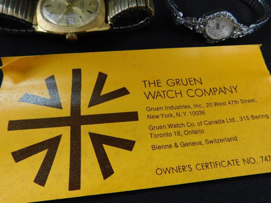 Gruen Wristwatches - 1 Ladies - 1 Mens - 9