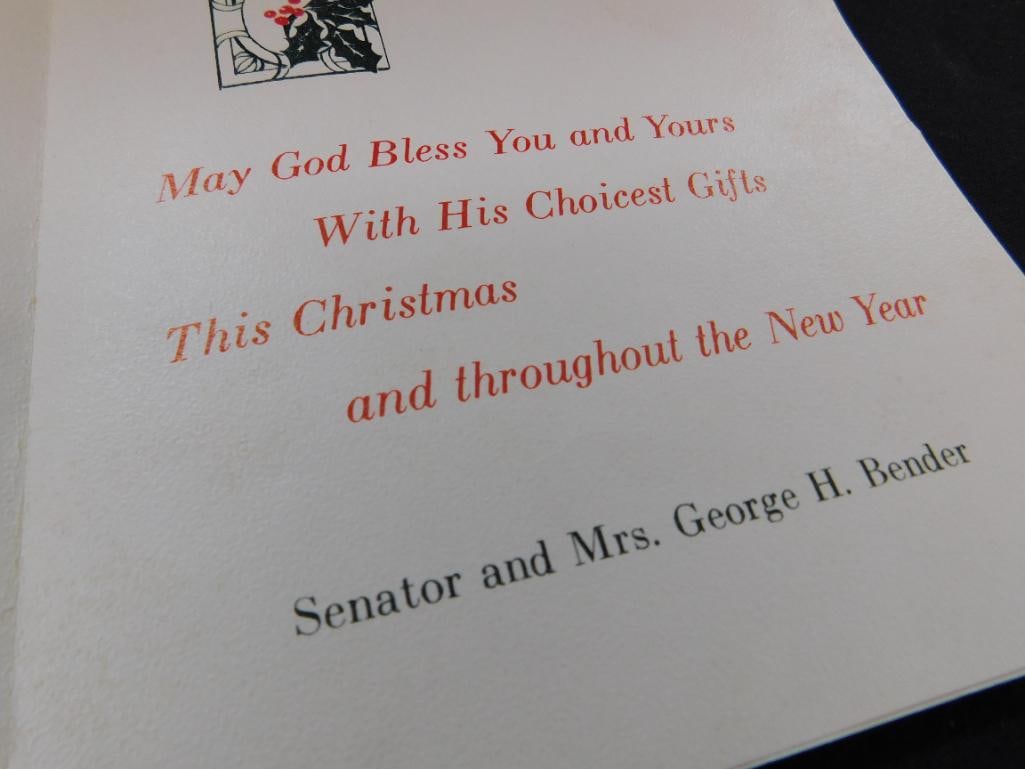 Lincoln/Eisenhower Bronze Medallion - 1976 Medallion - Senators Xmas Card with Lincoln - 9