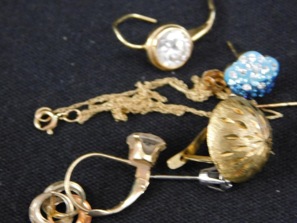 10K Gold - Scrap and Single Earrings - 5.1 Grams TW - 6