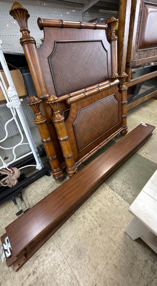 pair of twin beds: Newer, includes rail, head boards and foot boards. 54" Tall 