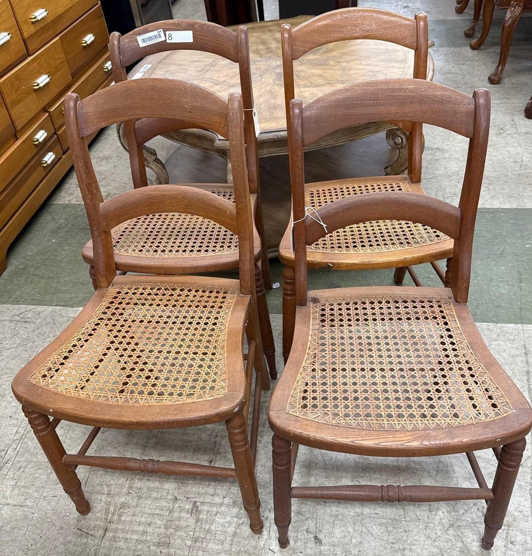 lot of four Victorian style chairs: 33" x 17" x 17"