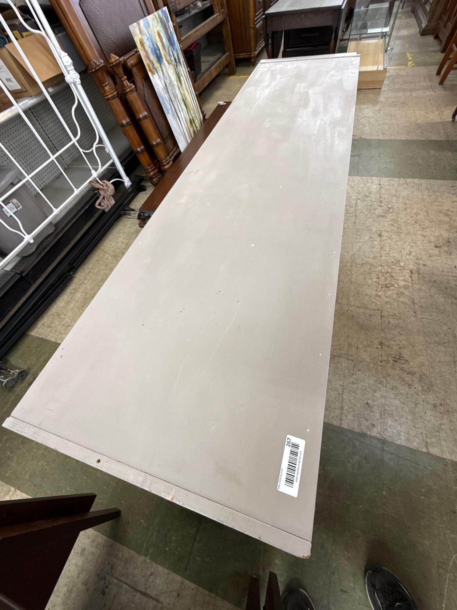Long gray painted sideboard - 5