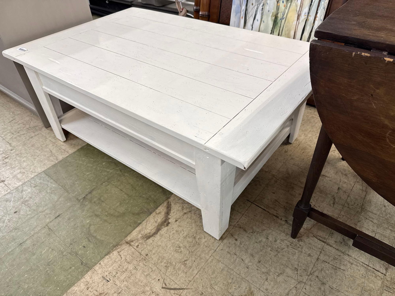 painted wooden coffee table - 4