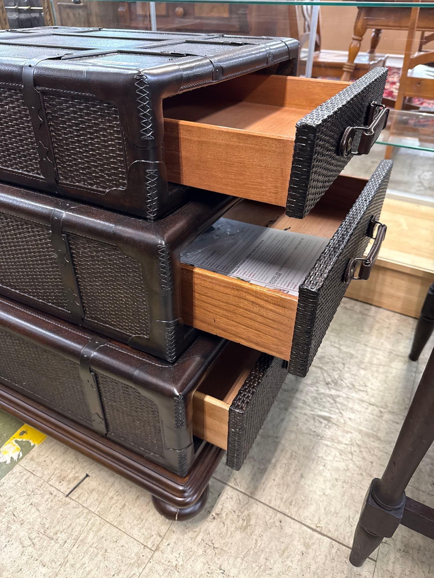 stacked trunk table with drawers - 2