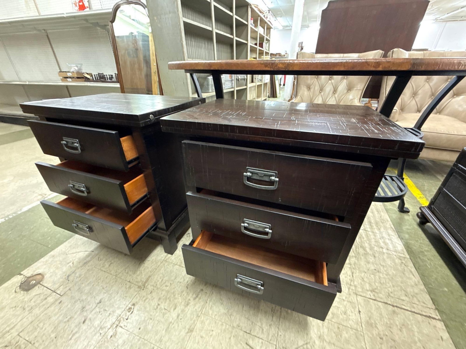 pair of Havertys 3 drawer nightstands - 4