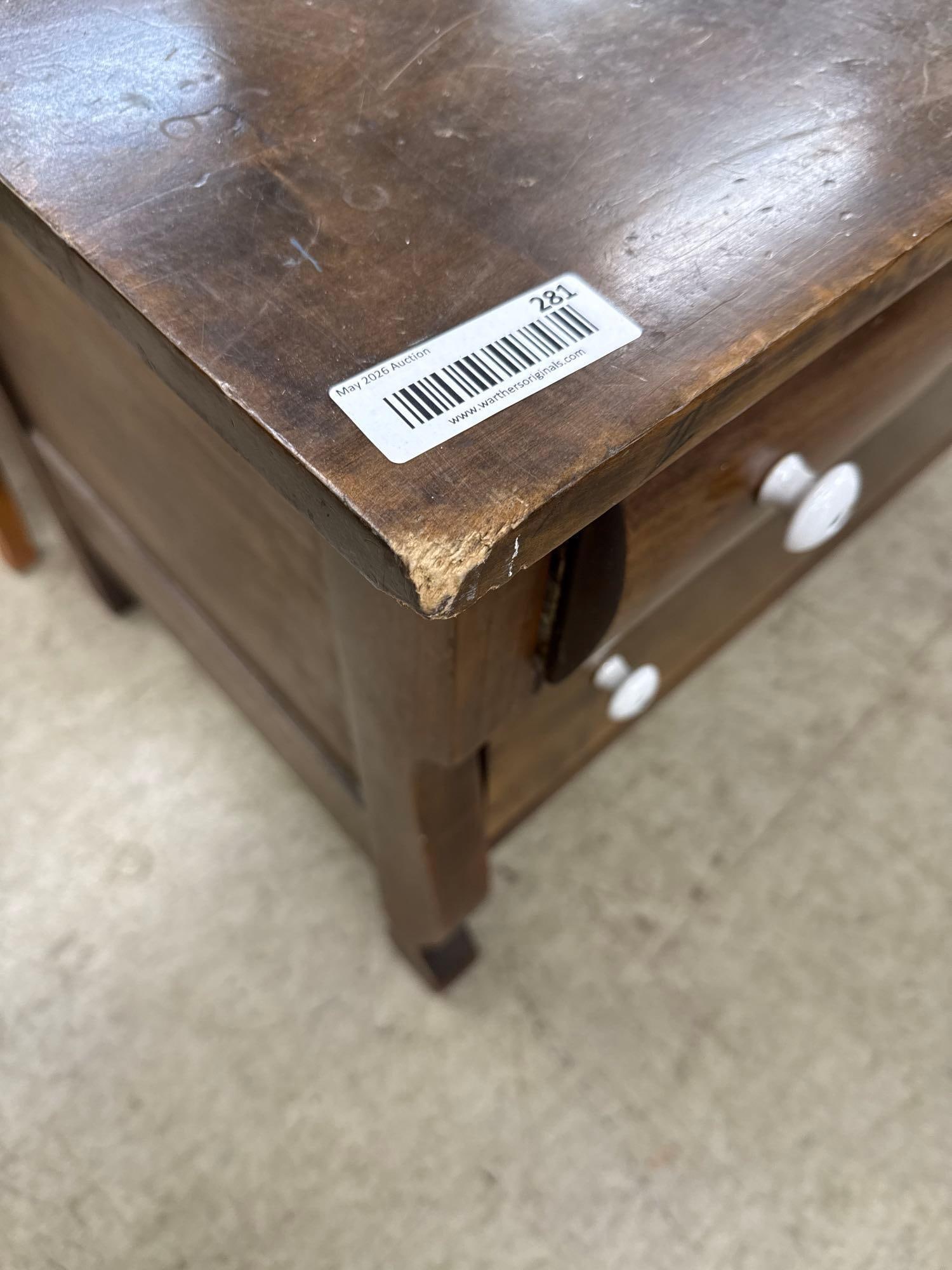 vintage three drawer empire lowboy dresser - 2