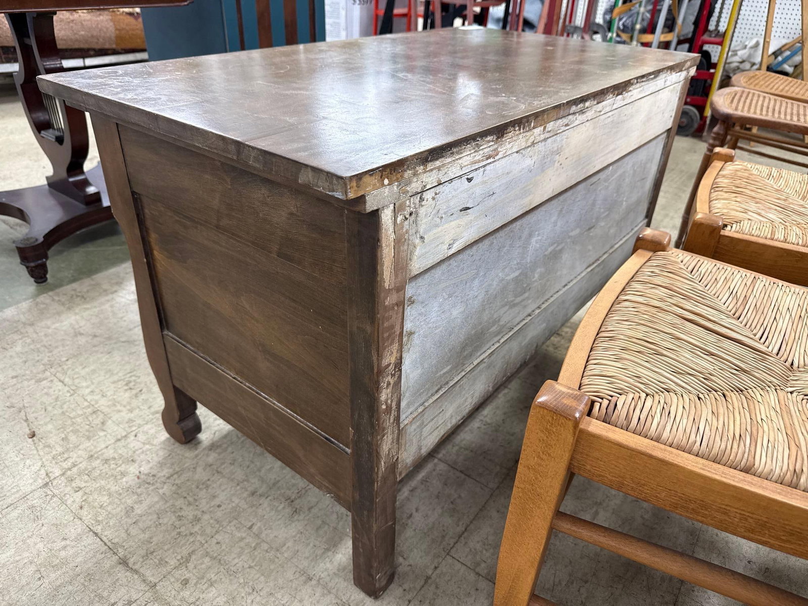 vintage three drawer empire lowboy dresser - 5