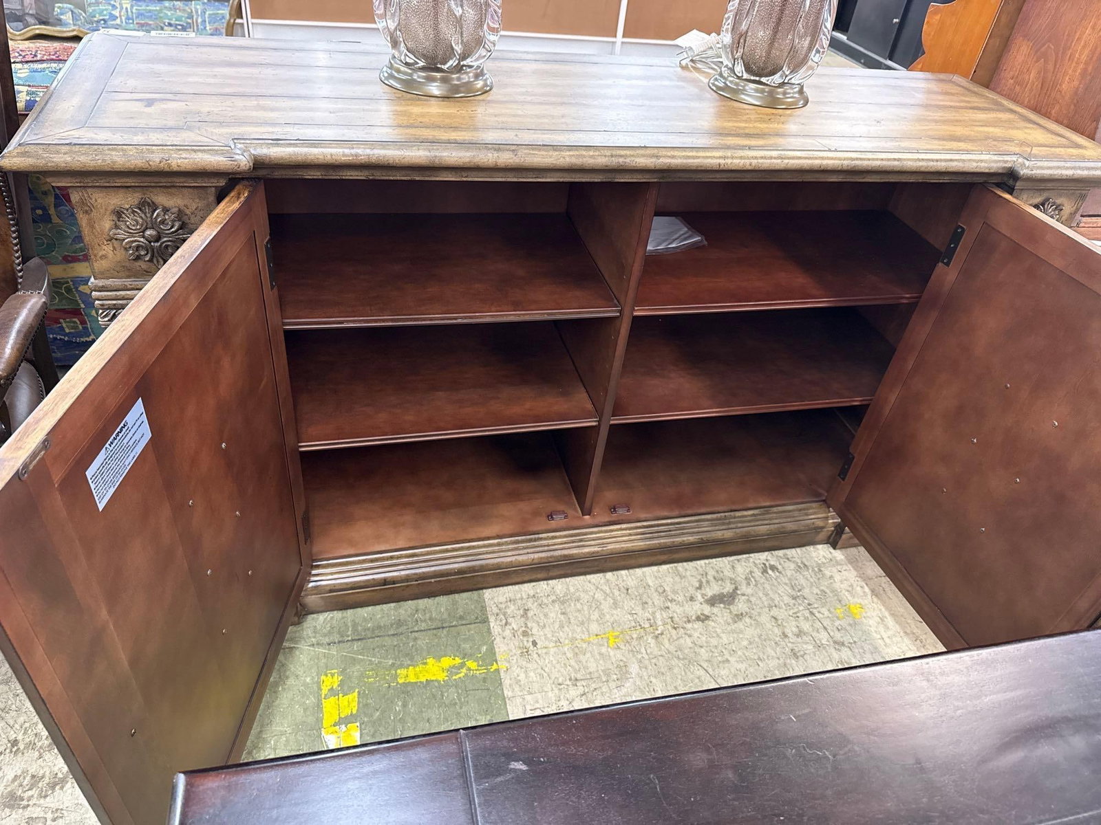 newer sideboard with mirrored doors - 3
