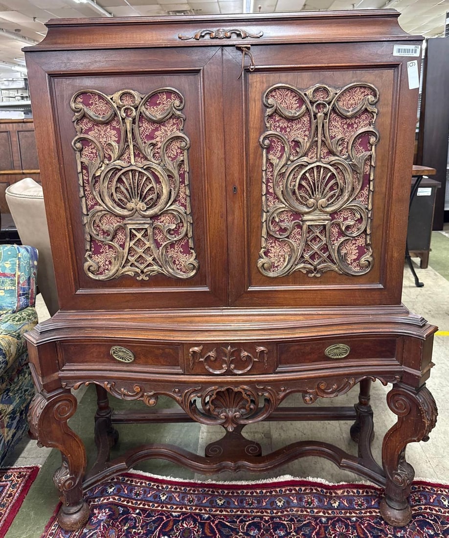 blind China cabinet: 63" x 49" x 20"