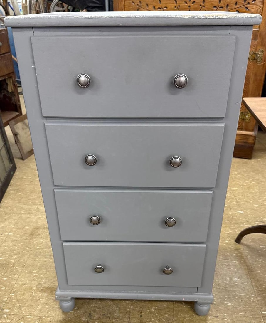 painted four drawer wooden chest (1 of 4)