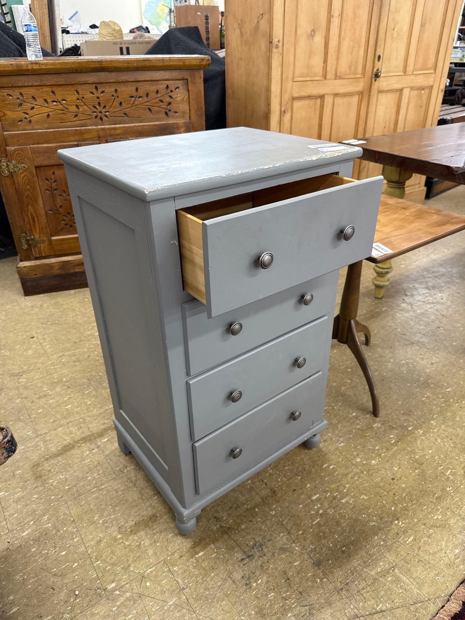 painted four drawer wooden chest - 2