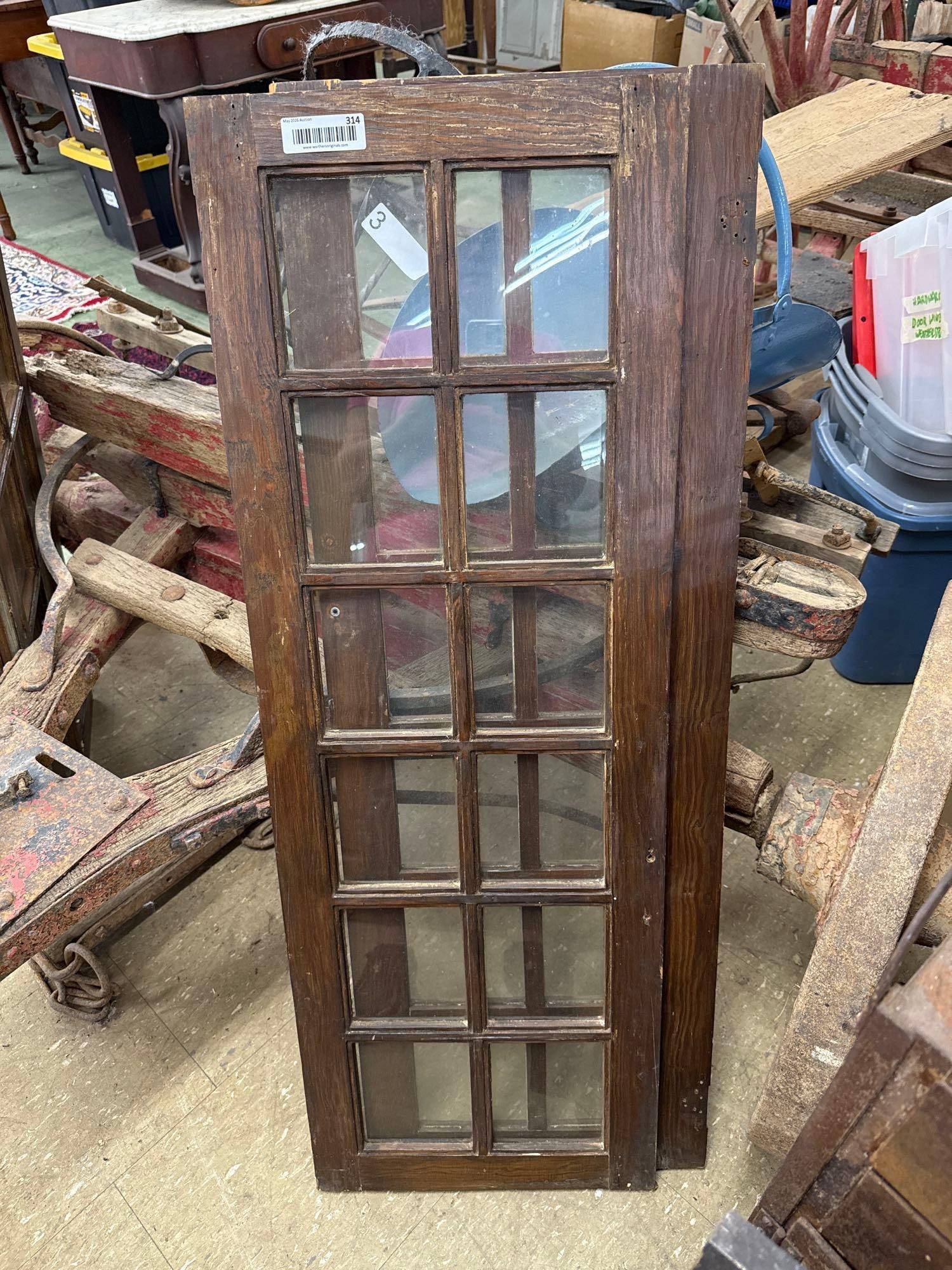 pair of vintage glass pane doors no hardware: Each 45" x 16"