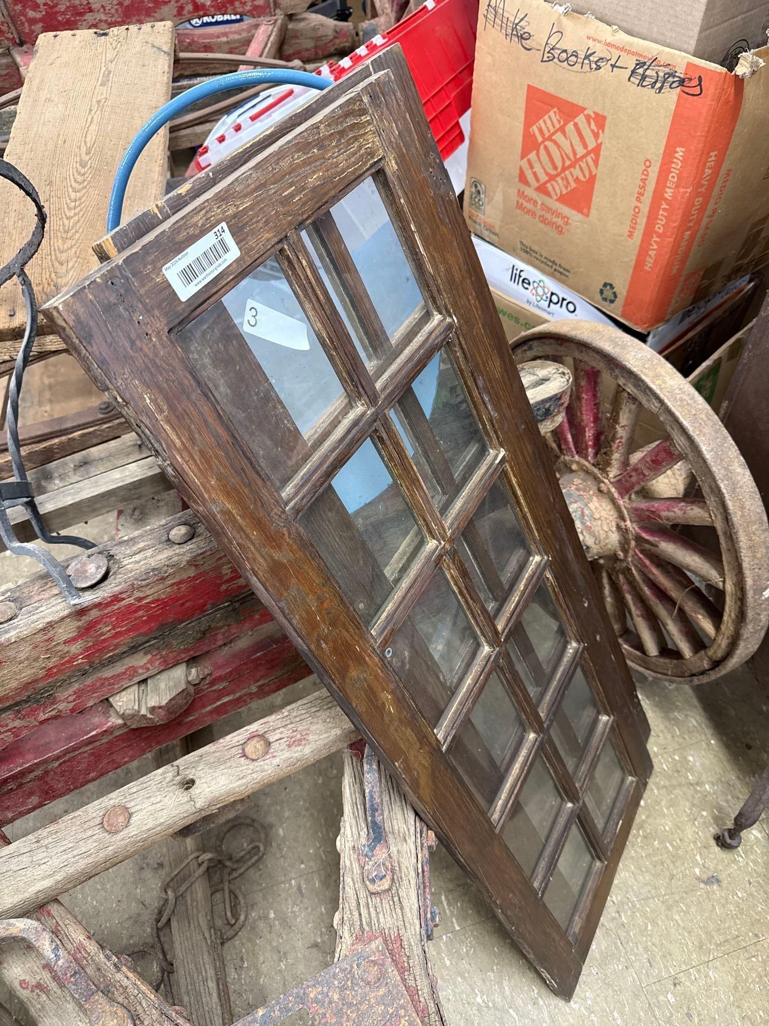 pair of vintage glass pane doors no hardware - 2