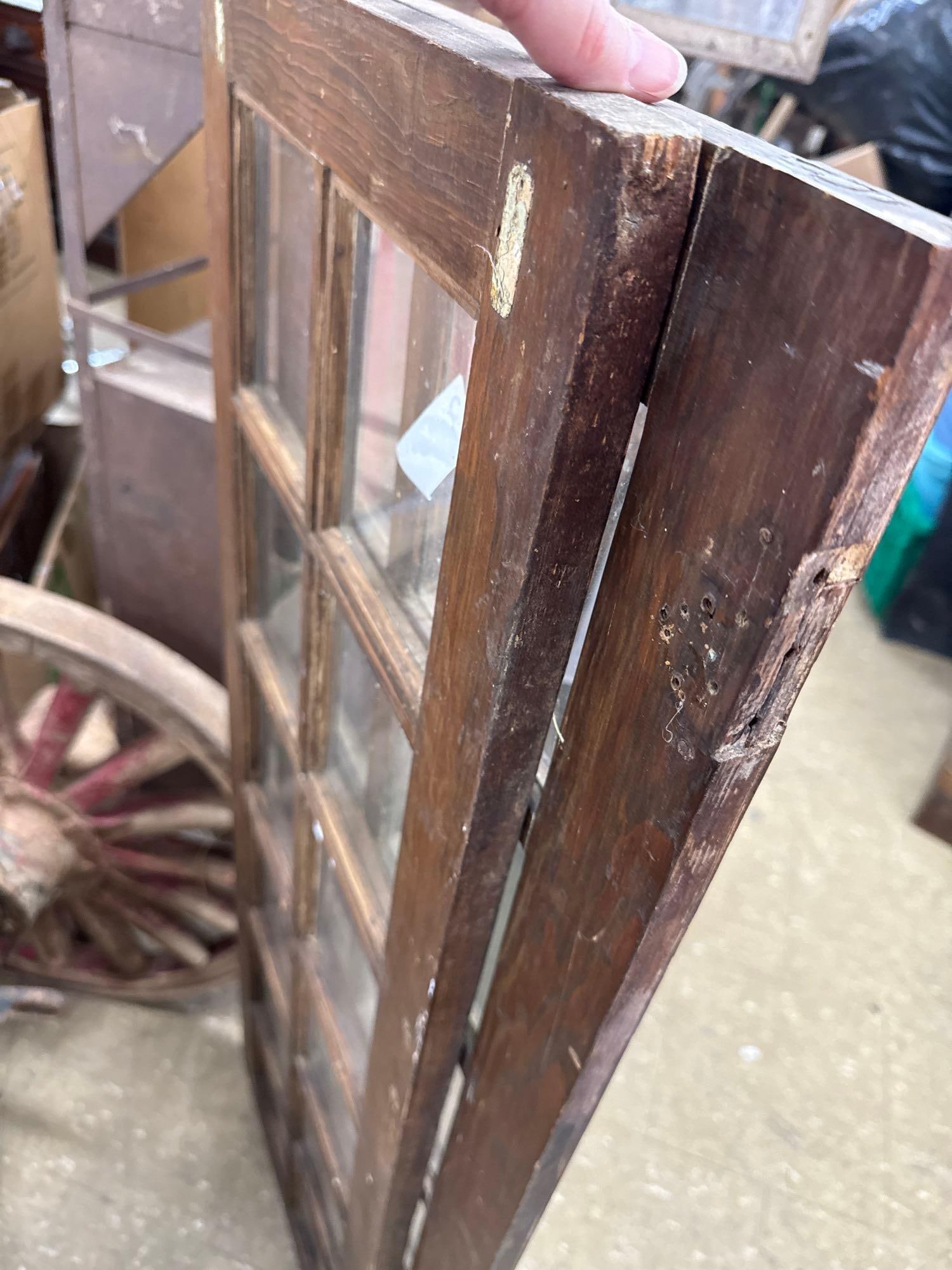 pair of vintage glass pane doors no hardware - 3