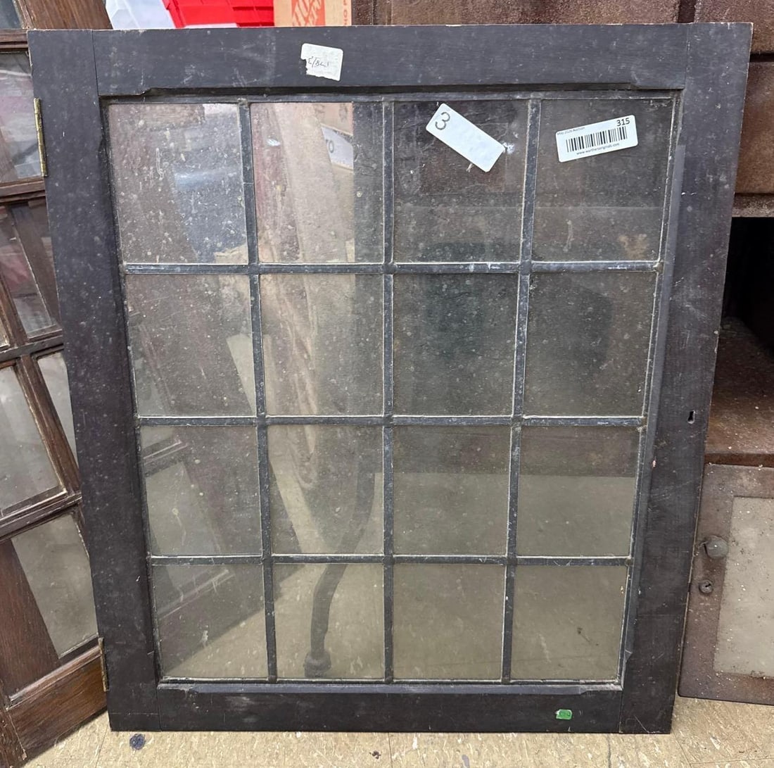 Single leaded glass pane door: 27.5" x 23.5"