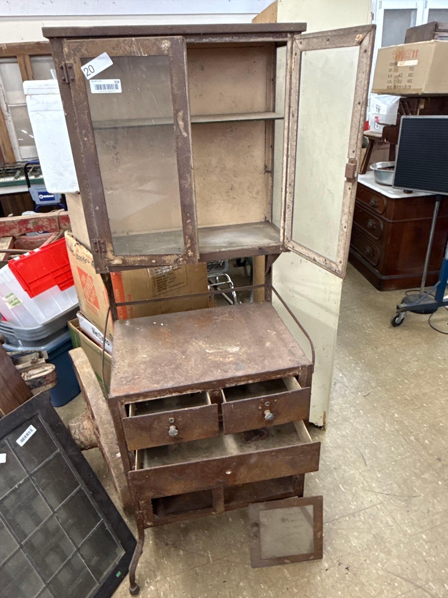 vintage medical cabinet as is - 2