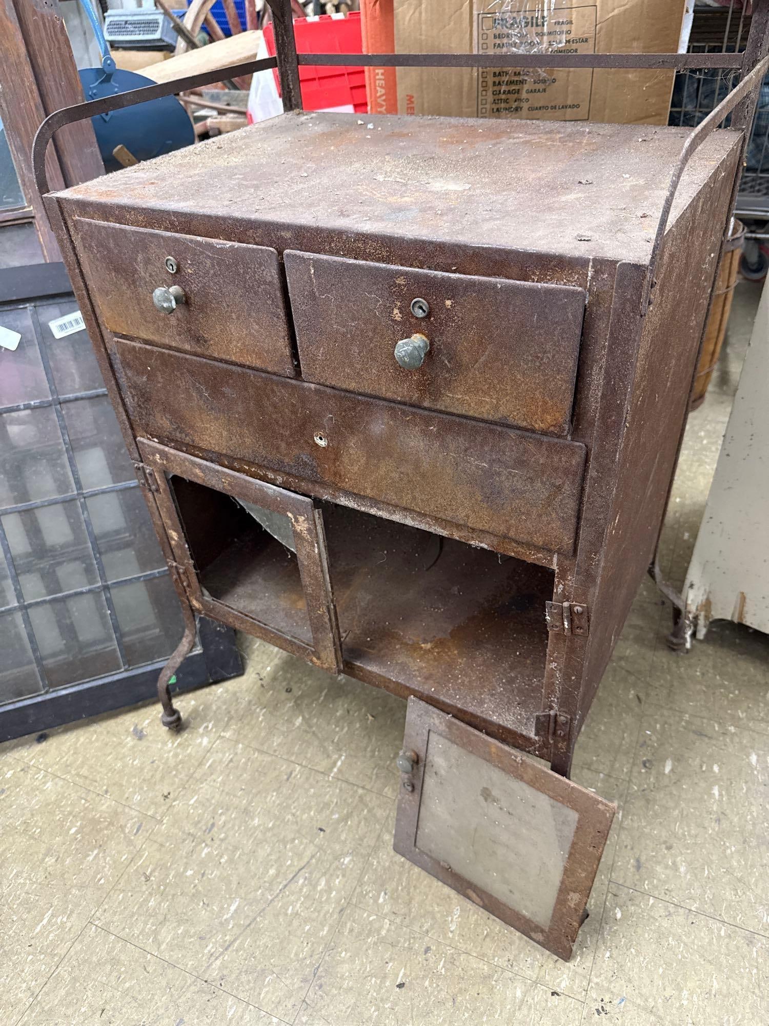 vintage medical cabinet as is - 4