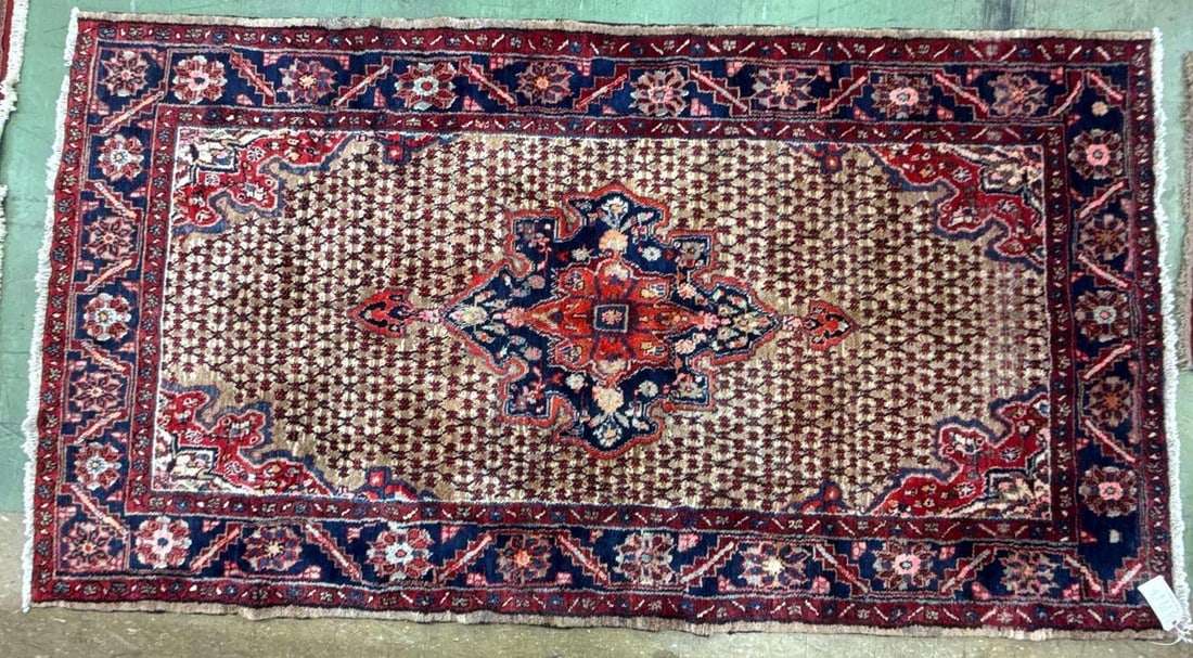 Area rug 5' x 9'2": Wool on cotton 5' x 9' 2" inches made in Koliai, Iran.