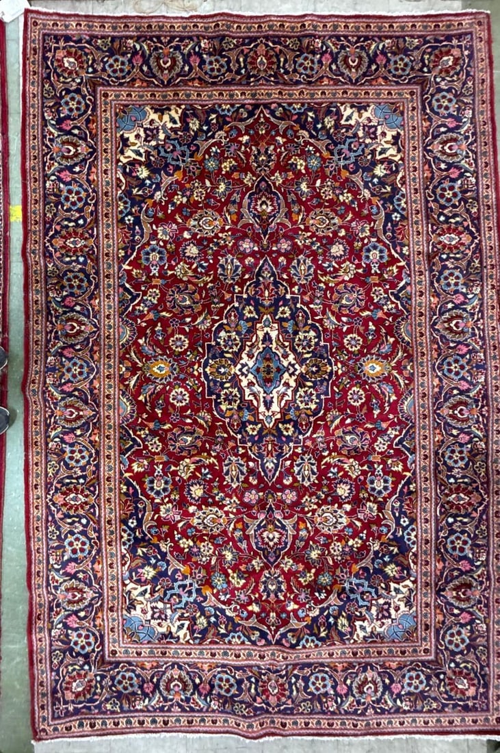 room size rug - 6'4" X 9'7": Wool on cotton, made in Iran, . Kashan.