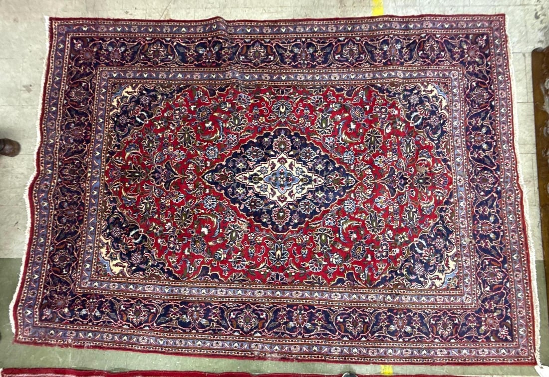 room size rug - 6'7" X 9'5": Wool on cotton made in a 69 by 96. Mashad.