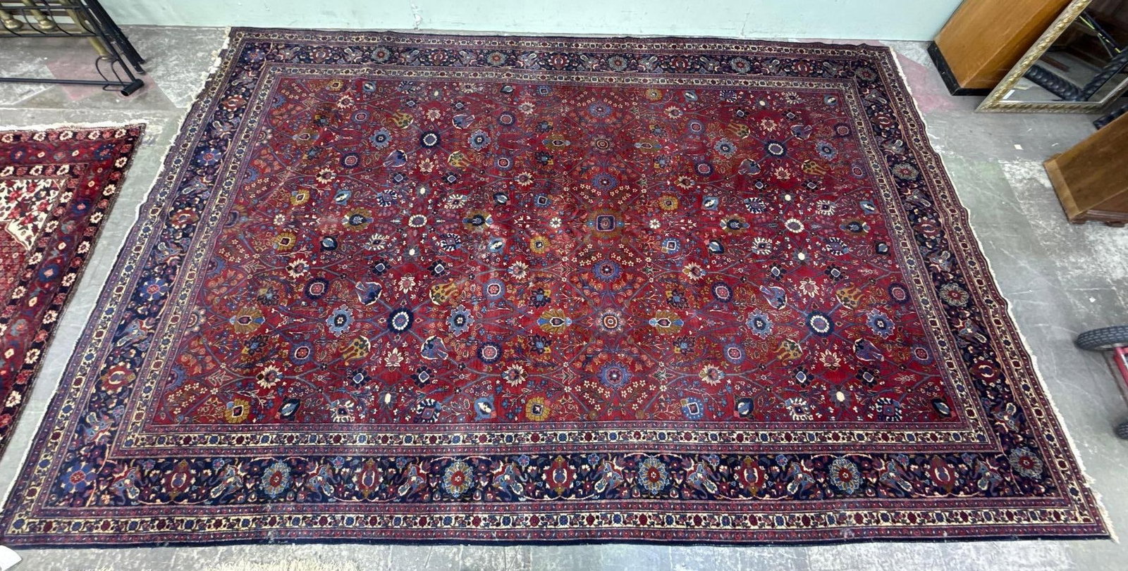 room size rug - 10'11" x 16'6": Wool on cotton made in Iran, . TABRIZ