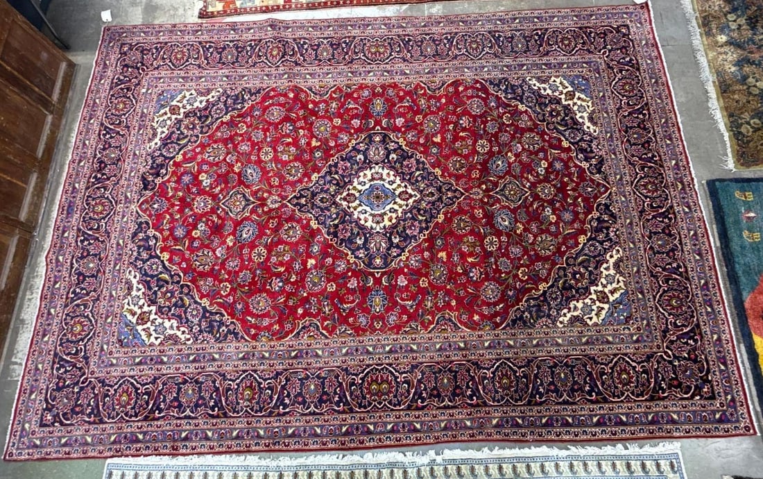 room size rug - 9'7" x 13'4": wool over cotton, made in Iran . KASHAN