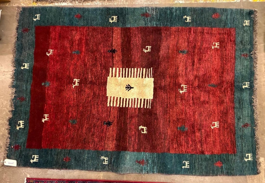 Area rug - 5'7" x 8'4": Wool on wool made in Iran, GABBEH
