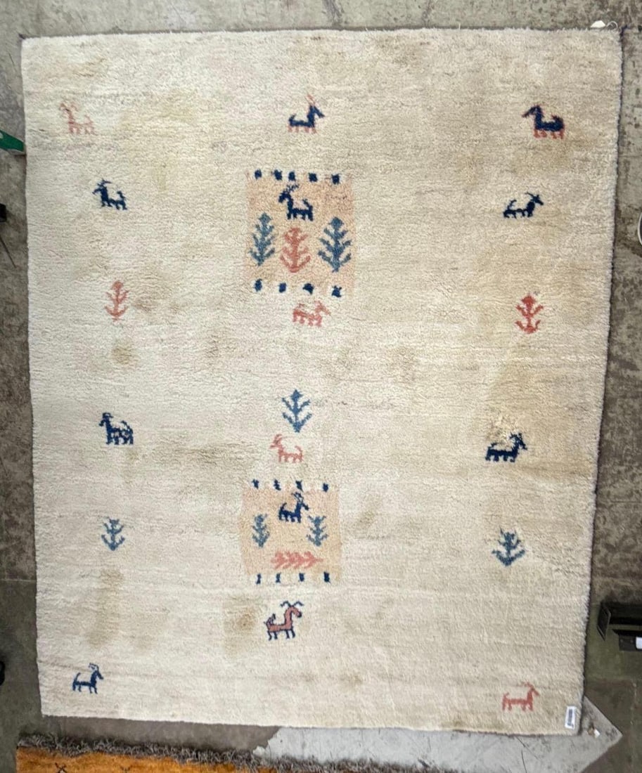 Area rug - 5' x 6'4": Wool made in Iran, GABBEH