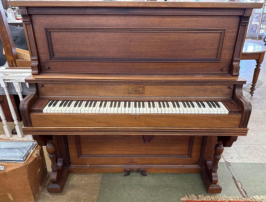 Pump organ: 55.5" x 58.5" x 27"