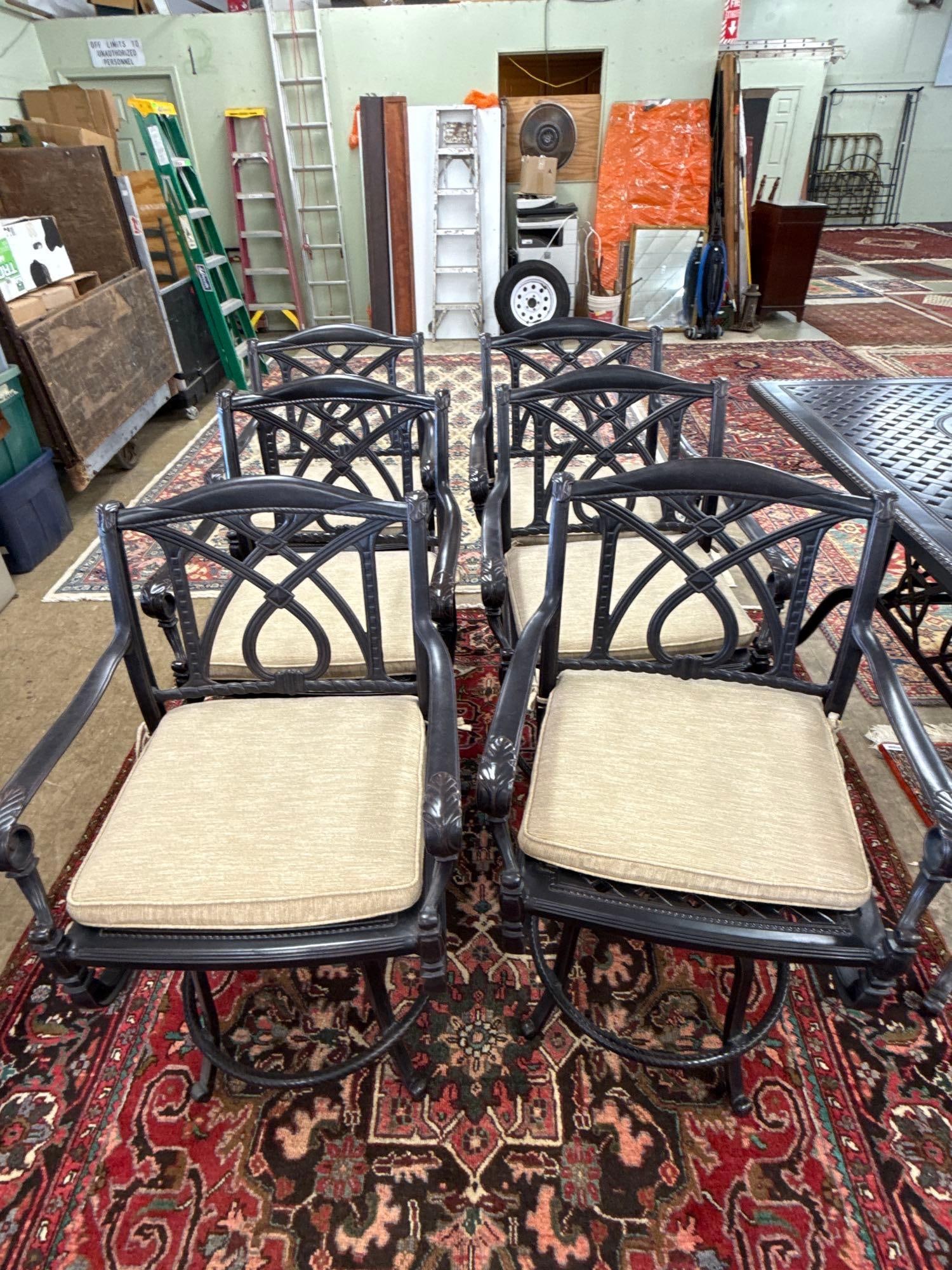 set of patio table and six chairs - 3