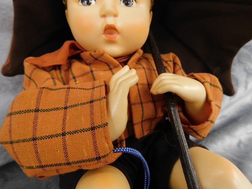 Goebel - M.I. Hummel - "Umbrella Boy" Doll - 9.5" x 10" x 11" - 3