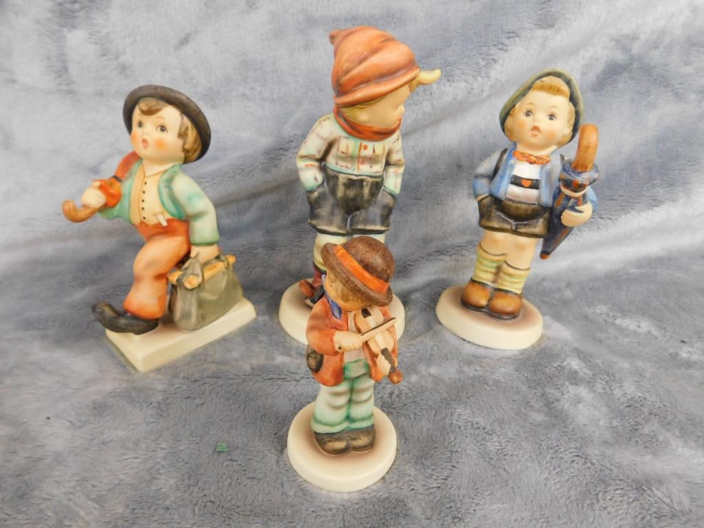 Goebel - M.I. Hummel - 4 Pieces - #837 "Home From Market" - #977 "Merry Wanderer" - 17