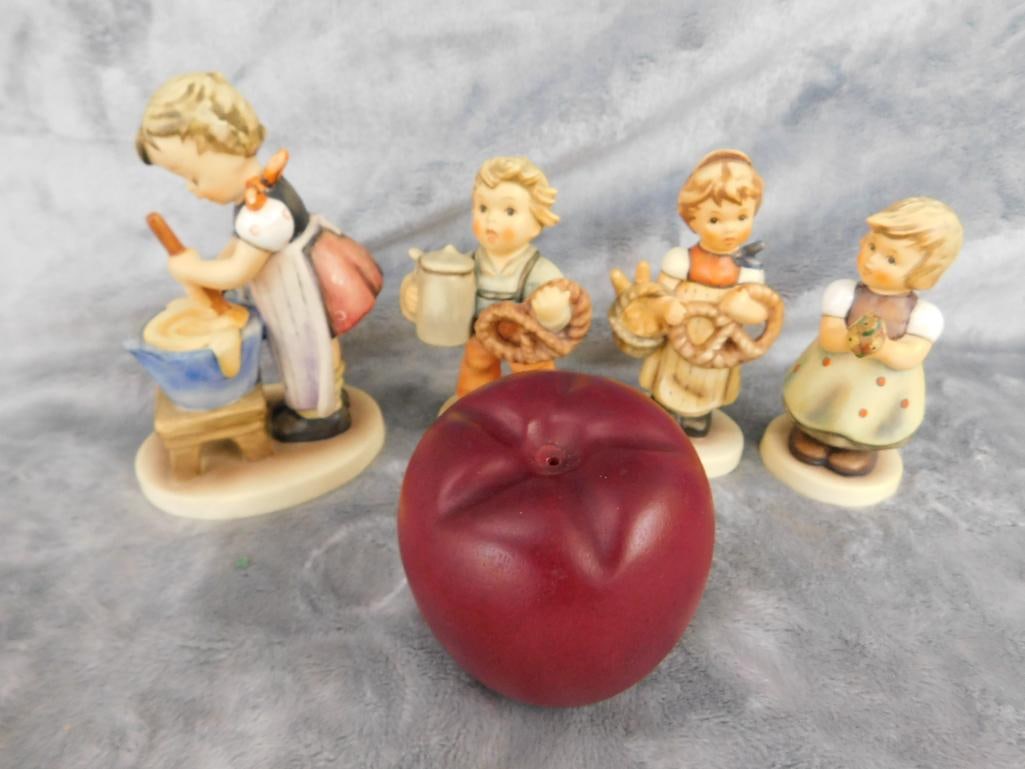 Goebel - M.I. Hummel - 4 Pieces - #1355 Pretzel Girl" - 425 "Baking Day - 15