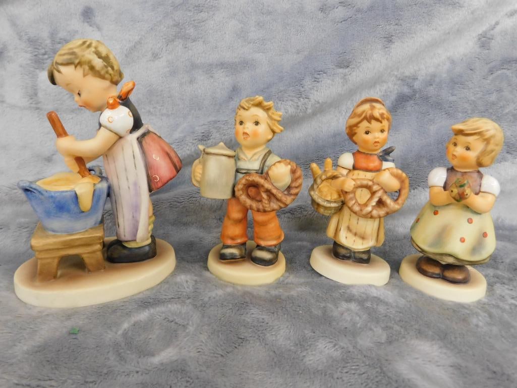 Goebel - M.I. Hummel - 4 Pieces - #1355 Pretzel Girl" - 425 "Baking Day - 18