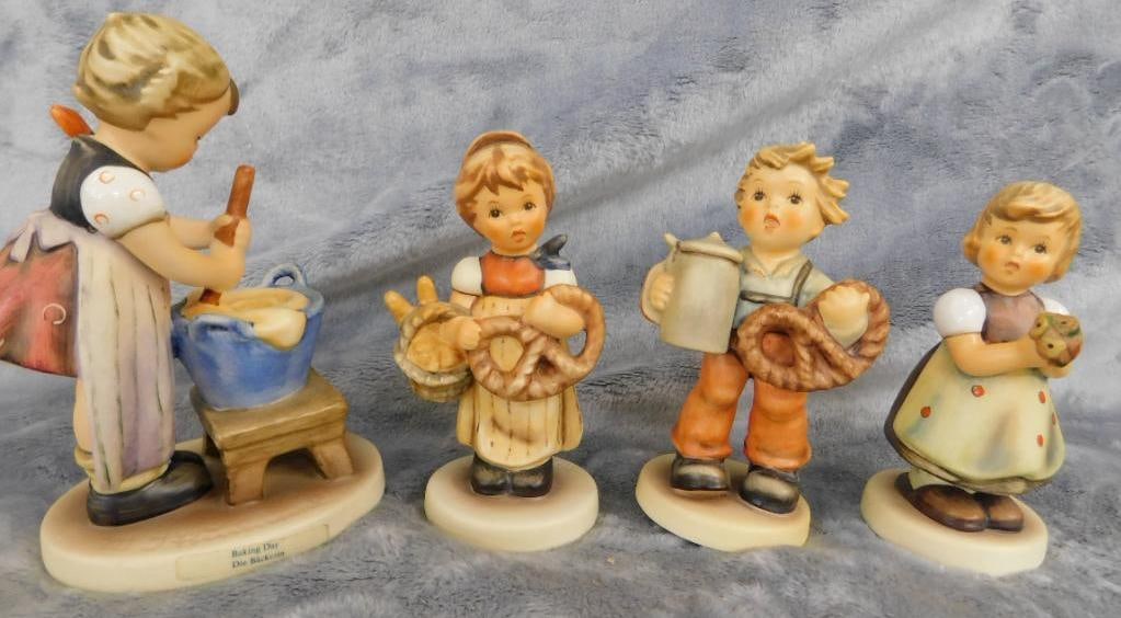 Goebel - M.I. Hummel - 4 Pieces - #1355 Pretzel Girl" - 425 "Baking Day (1 of 18)