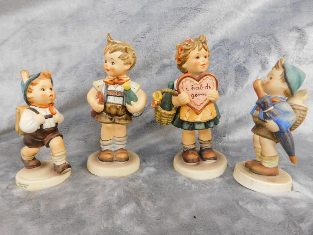 Goebel - M.I. Hummel - 4 Pieces - #822 "School Boy" - #198 "Home From Market" - 16