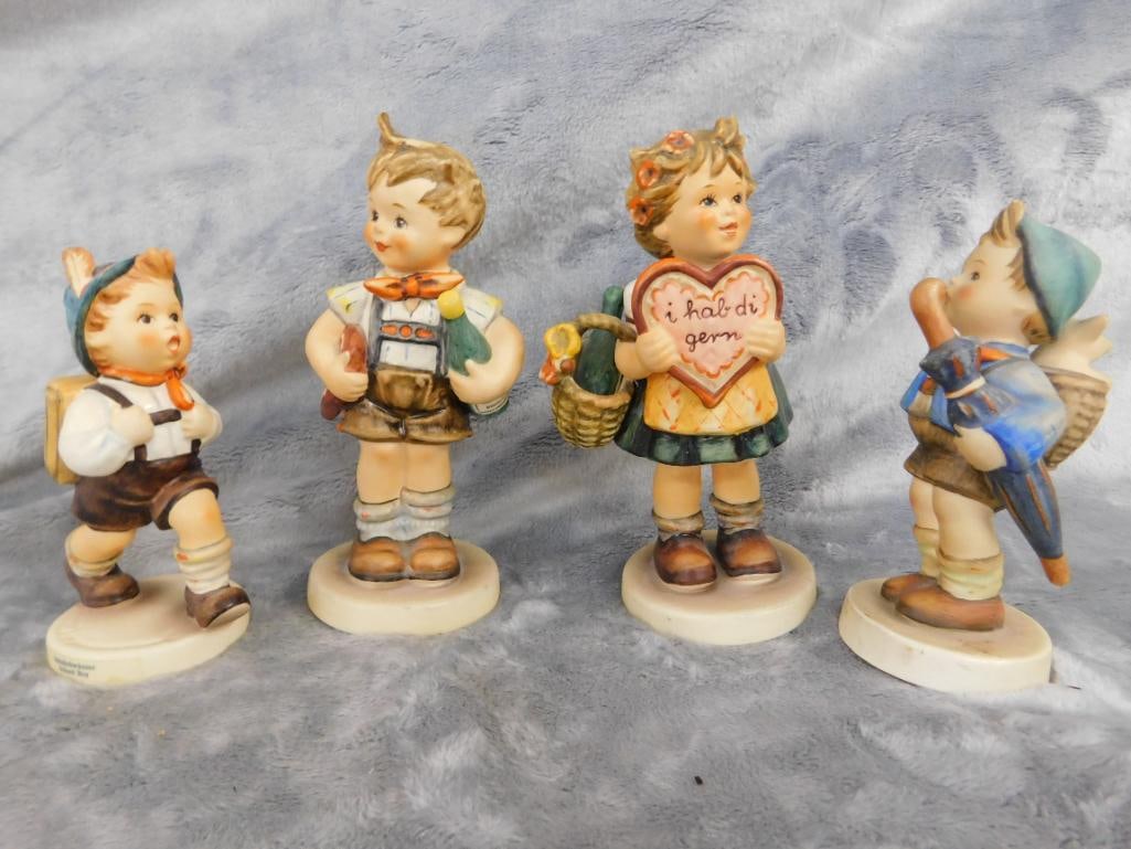 Goebel - M.I. Hummel - 4 Pieces - #822 "School Boy" - #198 "Home From Market" - 17