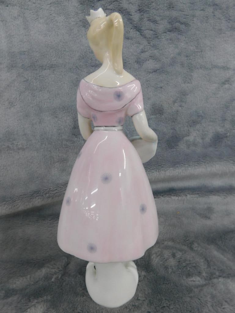 Pair of Royal Doulton Porcelain Figures - "Columbine" and "Harlequin" - Each 7.25" Tall - 3