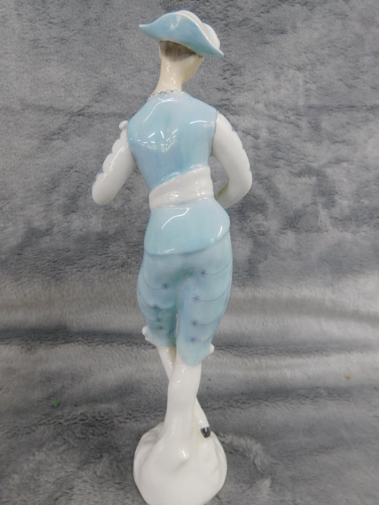 Pair of Royal Doulton Porcelain Figures - "Columbine" and "Harlequin" - Each 7.25" Tall - 6